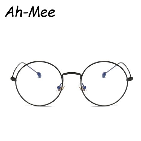 ah mee small round nerd glasses frames women optical unisex alloy eyeglasses anti fatigue