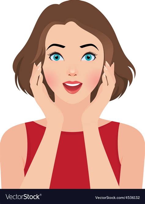 Portrait Of A Beautiful Surprised Girl Royalty Free Vector