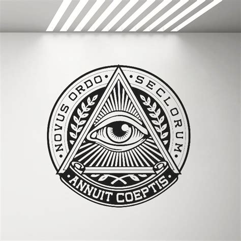 All Seeing Eye Vinyl Sticker Pyramid Eye Wall Decal Illuminati Sign