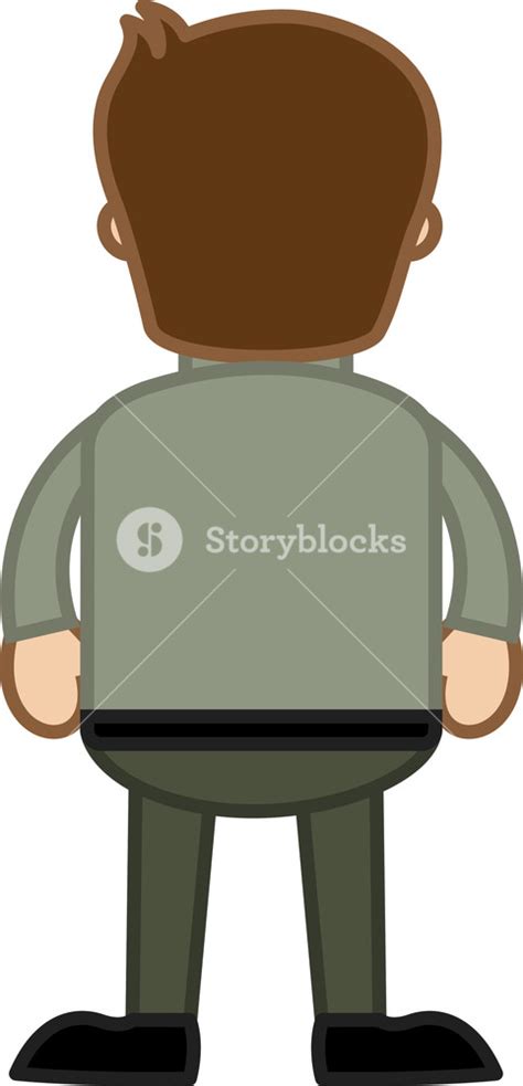 Man Standing Back Cartoon Vector Royalty Free Stock Image Storyblocks