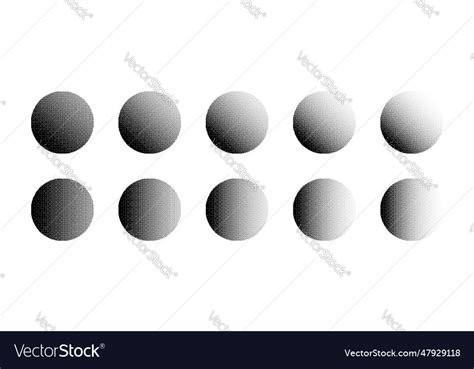 Circles With Various Density Of Bitmap Dither Vector Image