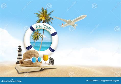 Happy New Year 2022 Happiness And Travel Summer Destination Concept