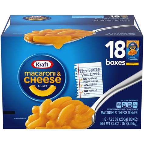 18 Boxes Kraft Original Macaroni And Cheese Dinner 725 Oz Cheesiest Mac