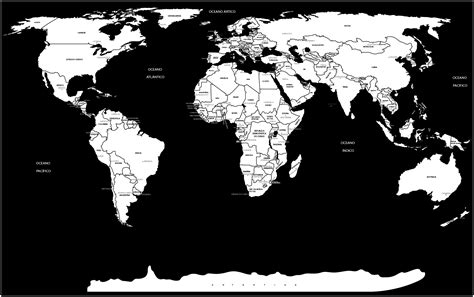 Mapa Mundi Preto E Branco Completo Nome Dos Pa Ses E Capitais