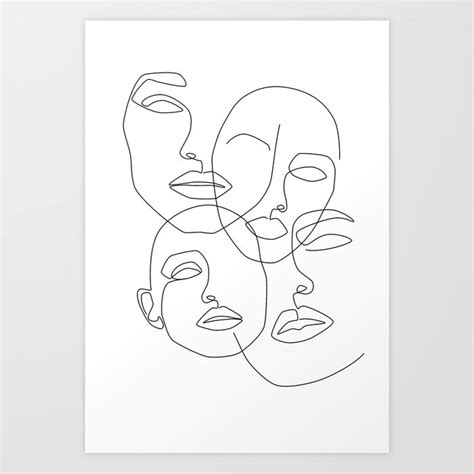 Adobe illustrator face line art tutorial in this tutorial you'll learn how to create face lineart using adobe. Messy Faces Art Print by explicitdesign | Society6