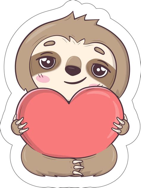 Cute Sloth Character Set For Valentines Day Holiday Ai Generative