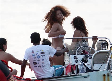 Rihanna White Bikini Candids In Barbados 07 Gotceleb