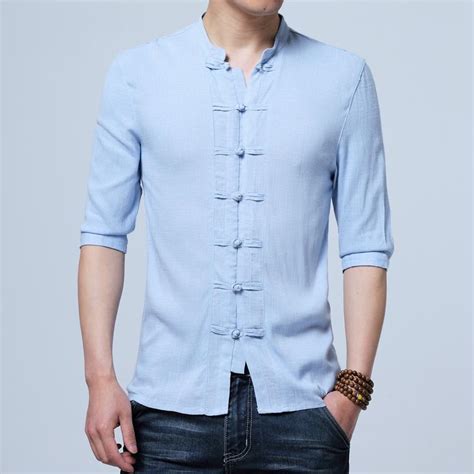 Chinese Style Cotton Shirt In 2021 Cotton Shirts For Men Men Shirt