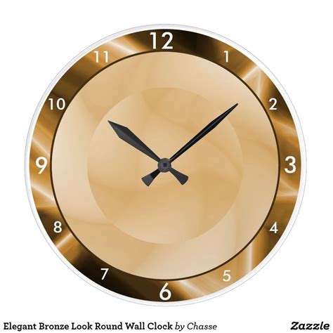 Elegant Bronze Look Round Wall Clock Square Wall Clock Round Wall