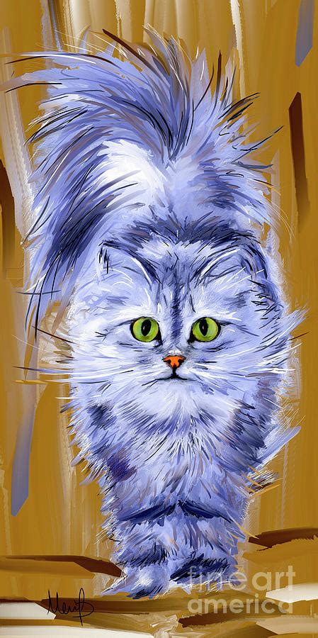 Silver Persian Cat Painting By Melanie D Fine Art America