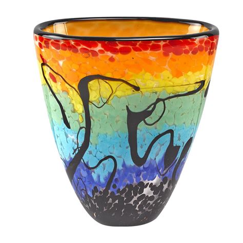 Badash Crystal Allura Murano Style Art Glass 10 5 In Urn Shape Vase J588 The Home Depot