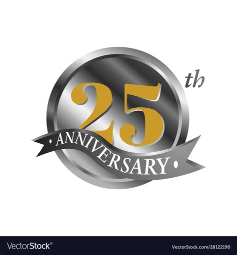 25th Anniversary Logo 25 Years Silver Royalty Free Vector