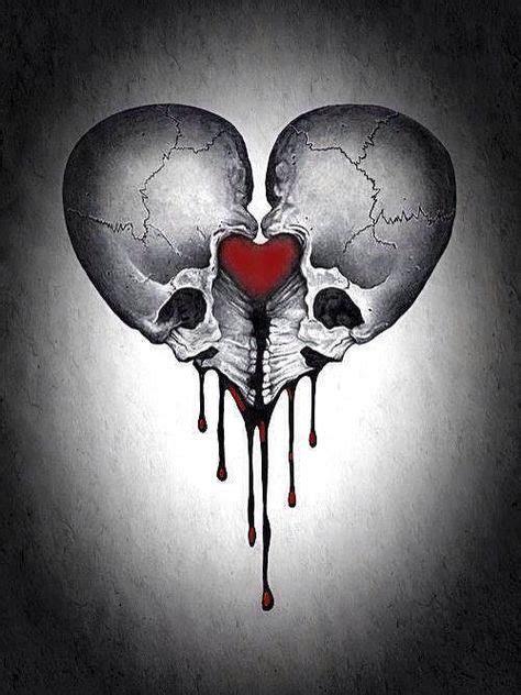 Skull Hearts Ink Skull Art Gothic Art Skull