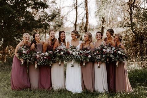 Mismatched Bridesmaid Dresses For A Simple Rustic Yet Elegant Wedding