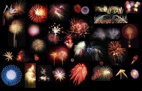 Collage Of Different Firework Types