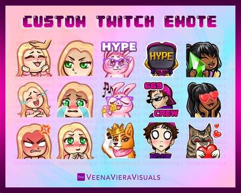 Drawing And Illustration Digital Art And Collectibles Custom Twitch Emotes