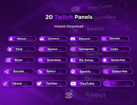 Twitch Panels Abstract Panels Stream Panels Purple Stream Pack Etsy