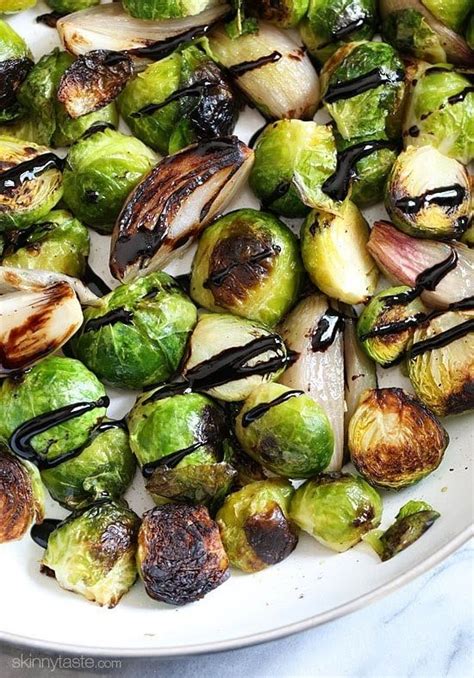 Brussels sprouts can be found in the produce aisle just roasted brussels sprouts with pancetta. Roasted Brussels Sprouts and Shallots with Balsamic Glaze | Skinnytaste