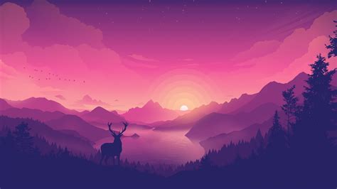 Download 1920x1080 Flat Landscape Deer Lake Sunlight Dawn Sunset