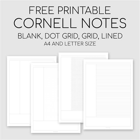 Obviously if i already have a phone in my pocket, it's simple to start using it right away without carrying a pen along with paper. Printable Cornell Notes Template
