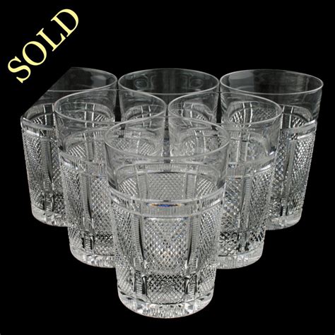 Antique Water Glasses Edwardian Cut Crystal Drinking Glasses