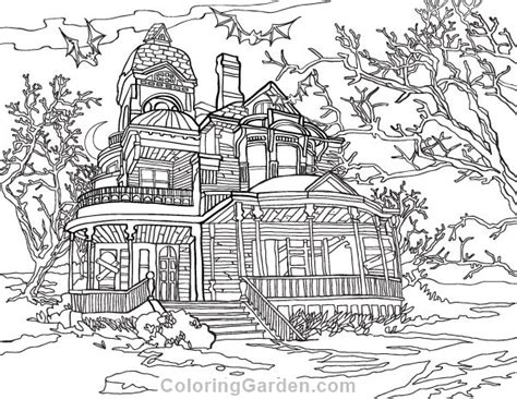 Ghosts in a haunted house: Pin on Adult Coloring Pages at ColoringGarden.com
