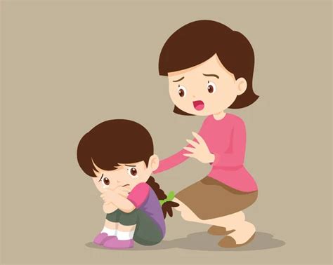 Mother Comforting Crying Girl Stock Vector Image By ©watcartoon 254054712