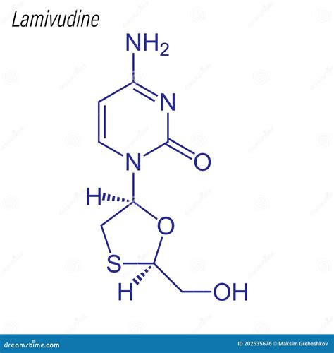 Lamivudine 3TC Antiviral Drug Molecule Used In Treatment Of HIV And