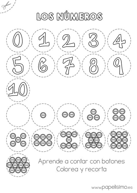 Numeros Y Botones Aprende A Contarpng 2480×3508 Manualidades