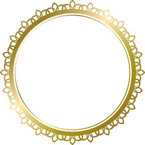 Círculo De Oro Marco Simple Boda Monograma Mandala Png Dorado