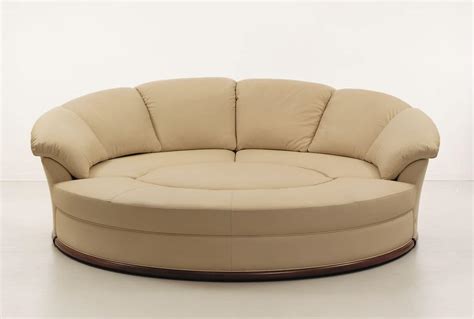 Round Sofa Covered In Leather Modular Idfdesign
