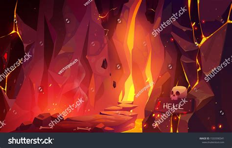 Road Hell Infernal Hot Cave Lava Stock Vector Royalty Free 1533390341