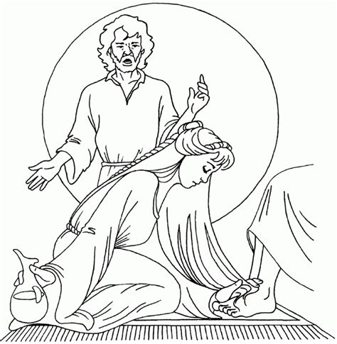 Mary Anoints Jesus Feet Coloring Page Coloring Home