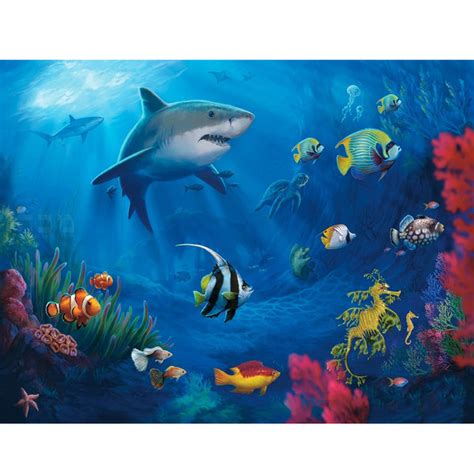 The Bottom Of The Sea Shark 5d Diamond Painting