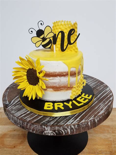 1st Sunflower Birthday Cake Cakezb