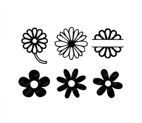 Daisy Flower Svg Pdf Plant Svg Split Daisy Svg