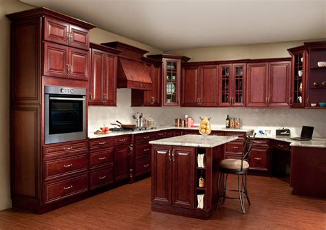 The alternative of furnishings timber black may be a great counter point into the granite work top. Creating a Stylish Kitchen Look Using Kitchen Pain Colors with Cherry Cabinets - My Kitchen ...