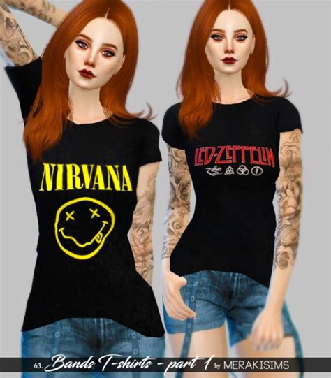 Merakisims T Shirt With Print Sims 4 Downloads