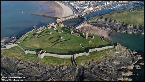 Aerial View Of Peel Castle Isle Of Man 14521