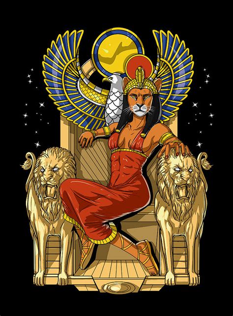 Egyptian Lioness Goddess Sekhmet Digital Art By Nikolay Todorov Pixels