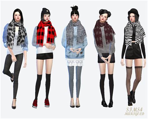Sims 4 Ccs The Best Scarf By Sims 4 Marigold