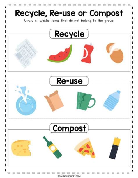 Reduce Reuse Recycle Worksheet Worksheets For Kindergarten