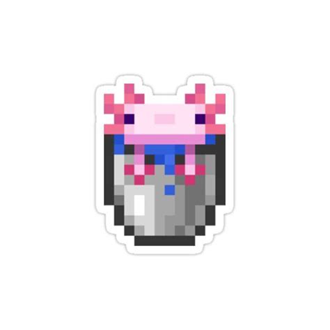 Minecraft Bucket Of Axolotl Sticker By Full Moon In 2021 Minecraft