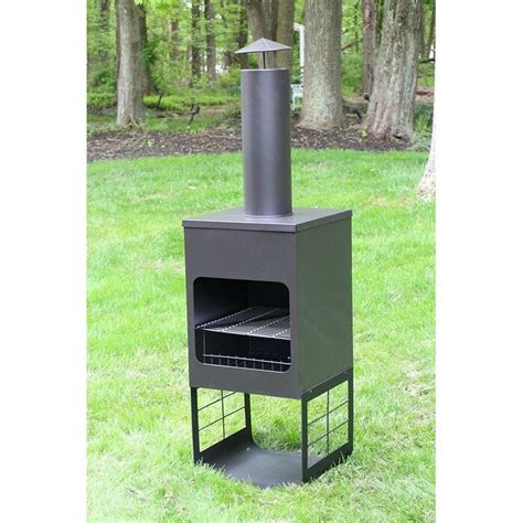 Steel Chiminea Backyard Fire Propane Fire Pit Table Chiminea