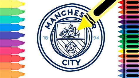 How To Draw Manchester City Fc Badge Drawing The Man City Logo For