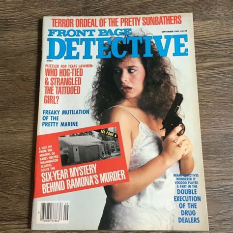 Front Page Detective Mag September 1987 Porn Star Keisha On The Cover