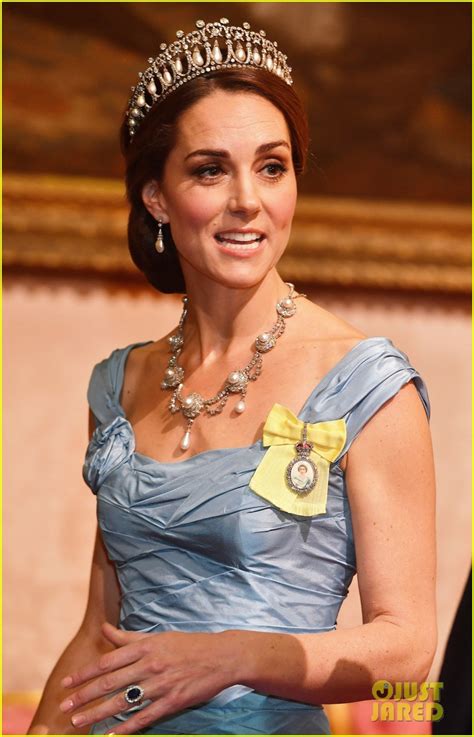 Duchess Kate Middleton Wears Princess Dianas Tiara And Earrings To State
