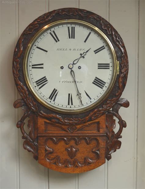 Antiques Atlas Victorian Oak Striking Drop Dial Wall Clock