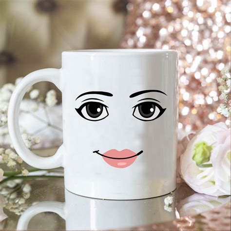 Roblox Faces Mugs Woman Face Funny Girl Cute Gamer Birthday Etsy