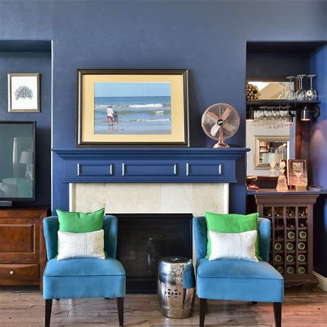 Living Room Makeover Featuring Sherwin Williams Naval Who Says Accent